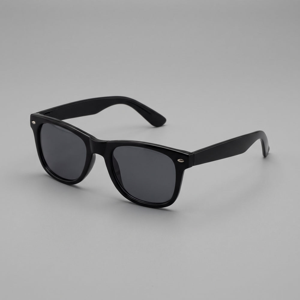 Milano wayfarer zonnebril in mat zwart